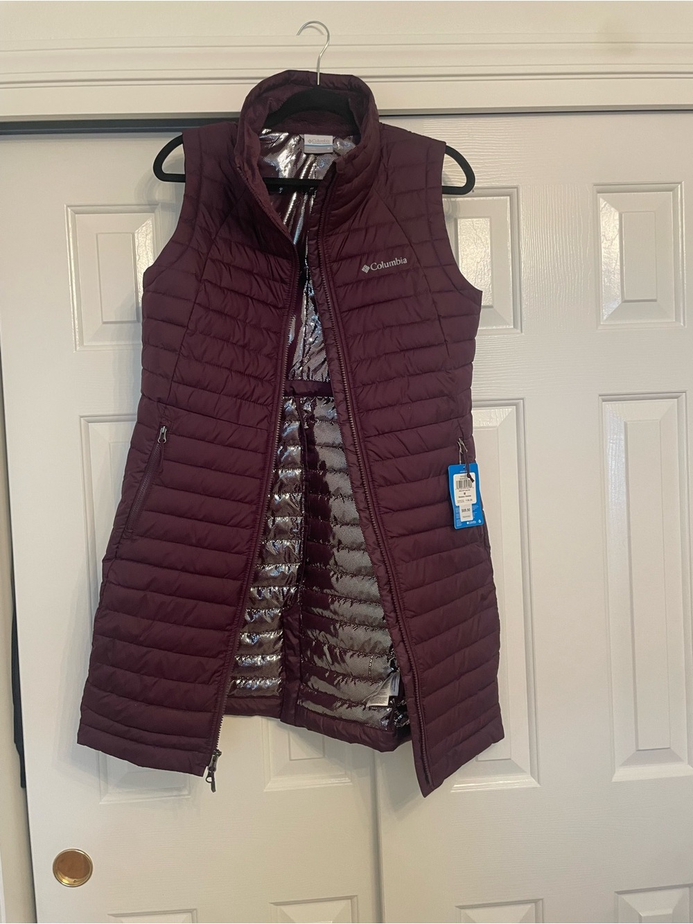 NWT Columbia Women's Quilted Long Vest in Plum